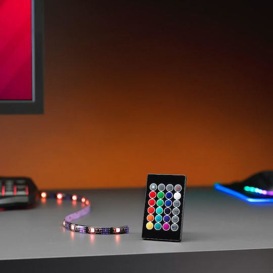 The Source Ταινία LED USB 5V RGB Φως 2m με Τροφοδοτικό & Τηλεχειριστήριο