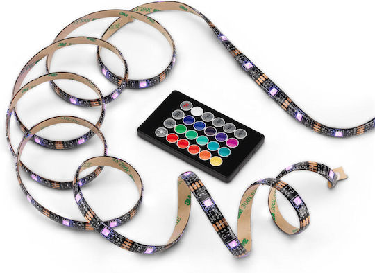 The Source Ταινία LED USB 5V RGB Φως 2m με Τροφοδοτικό & Τηλεχειριστήριο
