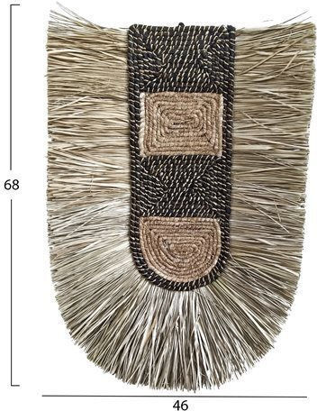 HomeMarkt Wanddekoration Braun aus Korbweide Material 46x8x68cm