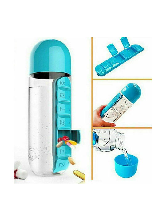 Factory Pill Box Sticlă de apă Plastic 600ml Transparent Factory Pill Box Sticlă de apă Plastic 600ml Transparent