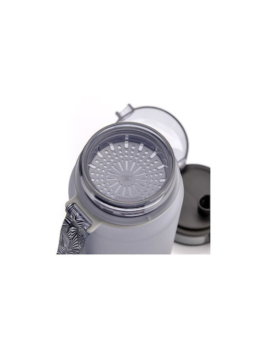 Meteor Sport Water Bottle Πλαστικό Παγούρι με Φίλτρο 1000ml Γκρι