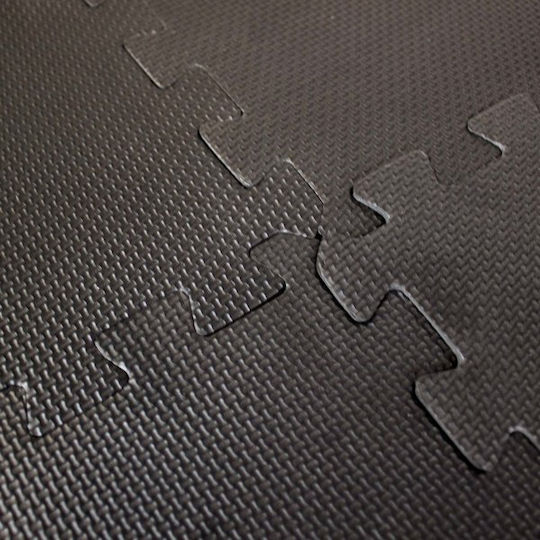 Optimum Gym Puzzle Mats Black 62x62x1.2cm 4 Pieces