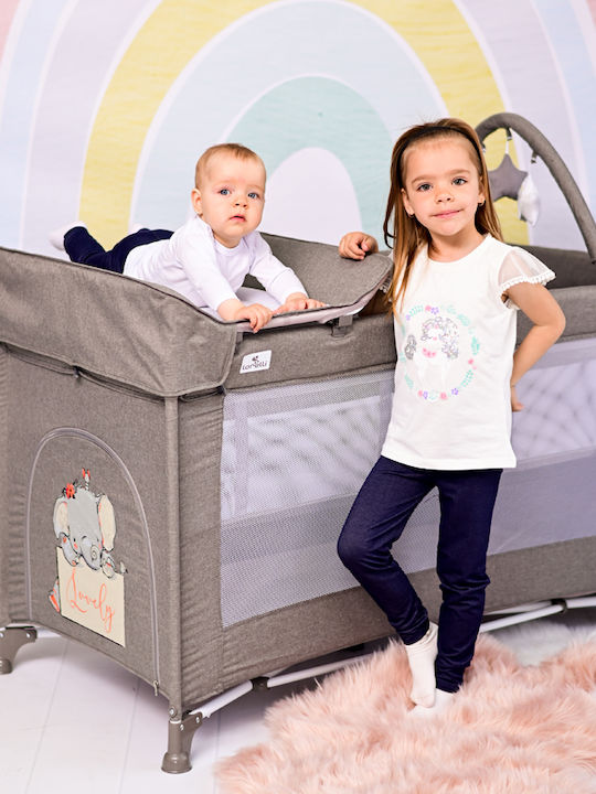 Lorelli Noemi Playpen 2 Levels with Changing Table & Mattress Beige 127x65cm