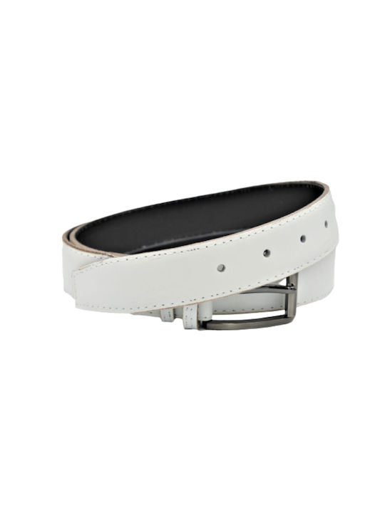 Leather Belt (white 3,5cm)