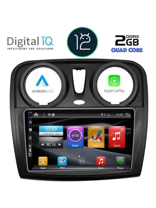 Digital IQ Car Audio System for Renault Dokker Dacia Dokker Dokker 2012+ (Bluetooth/USB/AUX/WiFi/GPS/Apple-Carplay/Android-Auto/CD) with Touch Screen 9"