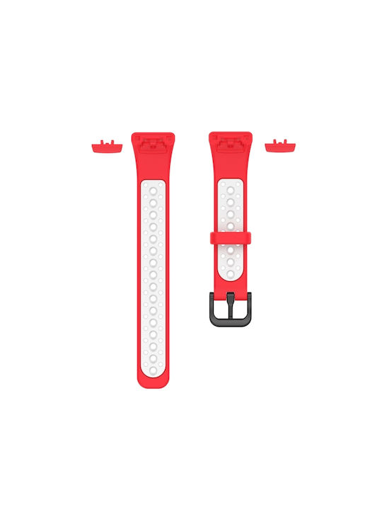 Dual Color Armband Silikon Red / White (/ Huawei Band 6)