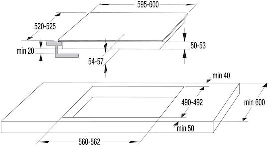 Gorenje Κεραμική Εστία Αυτόνομη 60x52εκ. Λευκή