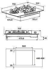 Beko Gaskochfeld Autonom 75x52.4εκ.