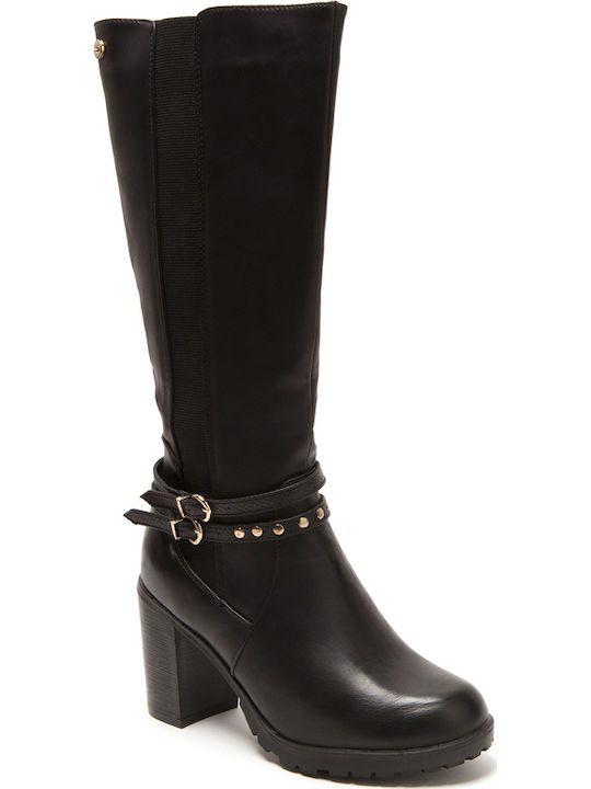 Xti Black Damenstiefel mit hohem Absatz Schwarz