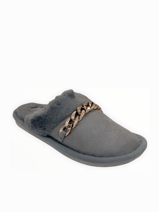 Jomix MD3740 Women's Slipper with Fur In Gray Colour