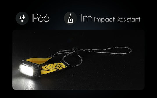 NiteCore Επαναφορτιζόμενος Φακός Κεφαλής LED IP66 με Μέγιστη Φωτεινότητα 360lm NU25