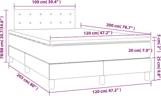 Bett Halb-Doppelbett Mit Kunstleder bezogen Cappuccino mit Latten & Matratze 120x200cm