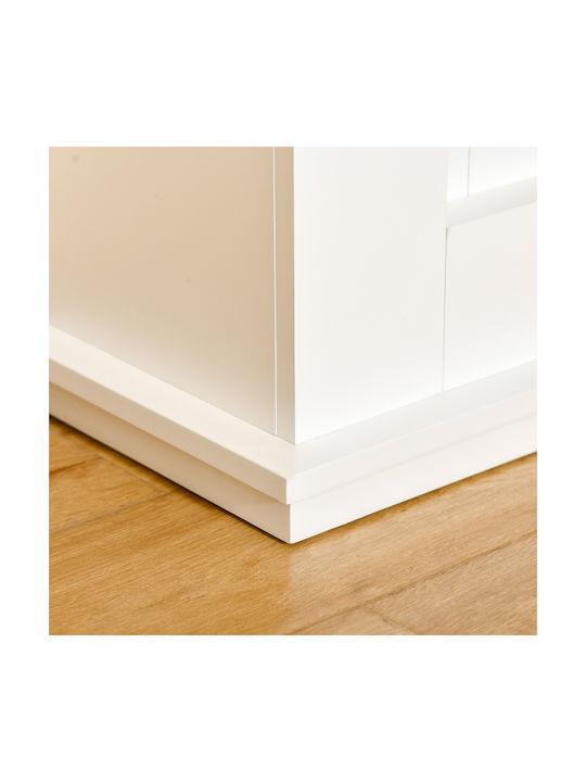 HomCom Floor Electric Fireplace 2000W 98x80cm White