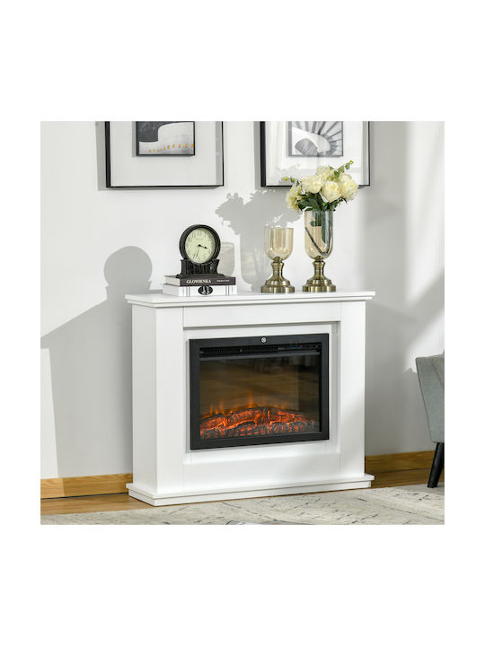 HomCom Floor Electric Fireplace 2000W 98x80cm White