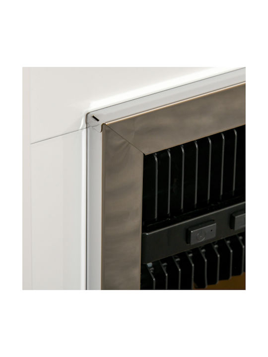 HomCom Επιδαπέδιο Ηλεκτρικό Τζάκι 2000W 79x77.5cm Λευκό