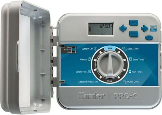 Hunter Industries PCC 1201-E Προγραμματιστής Ποτίσματος Πίνακα Ρεύματος 12 Στάσεων