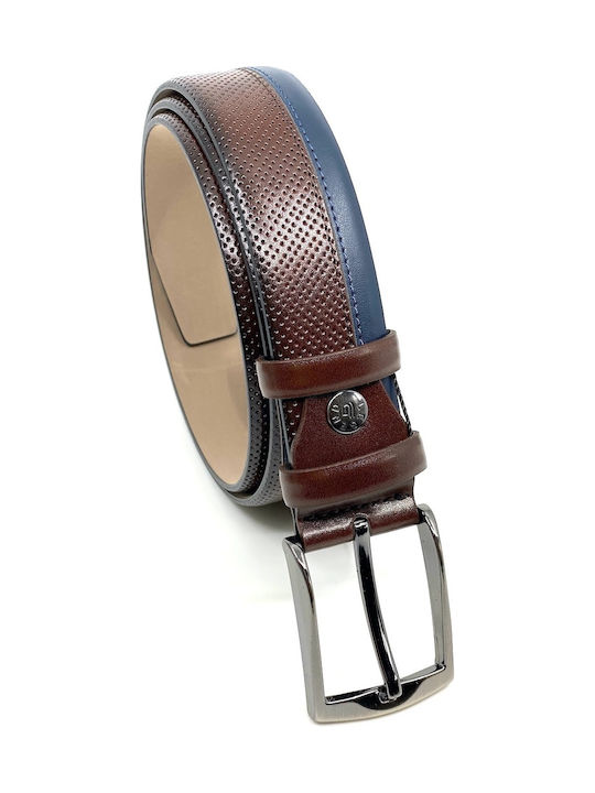 Legend Accessories Men's Artificial Leather Belt Brown / Blue