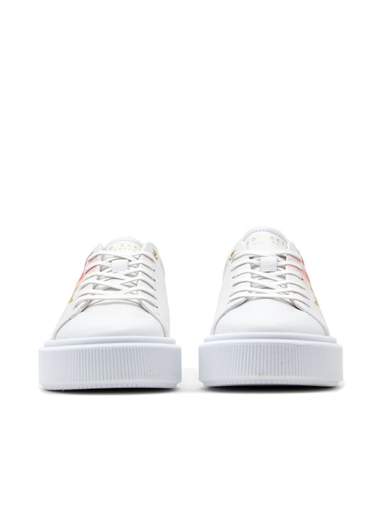 Tennia Art Print Γυναικεία Flatforms Sneakers Λευκά