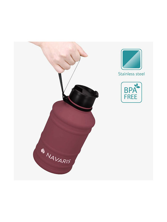 Navaris Wasserflasche Rostfreier Stahl 2200ml Rot