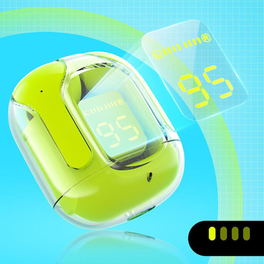 Acefast T6 In-ear Bluetooth Handsfree Căști cu Rezistență la Transpirație și Carcasă de Încărcare Youth Green