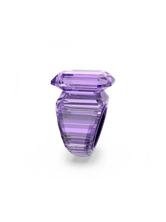 Swarovski Lucent Cocktail Ring with Stones Purple Gold Plated
