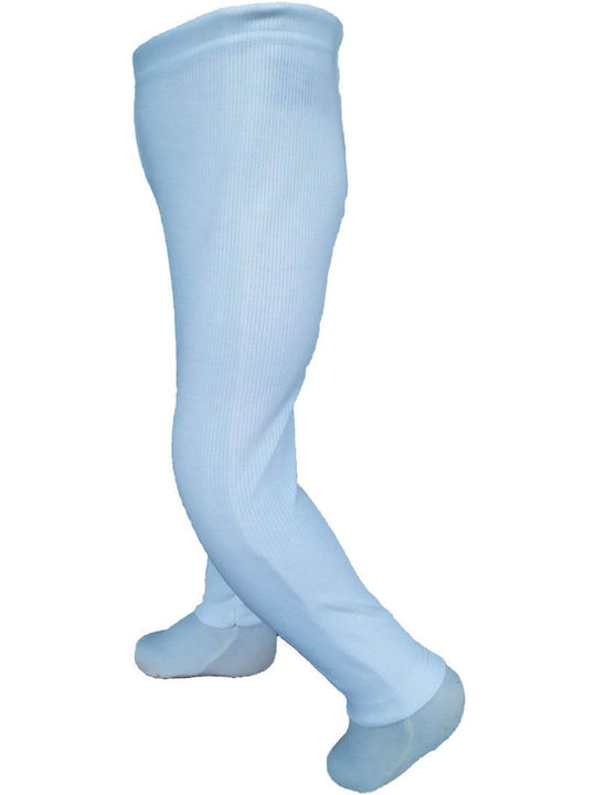 Kids' white leggings and periwinkle challis MARK031 WHITE