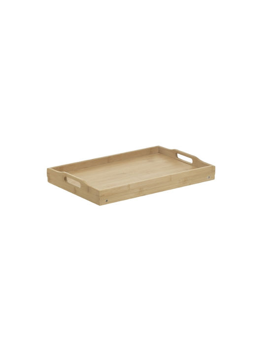 Click Natural Rectangle Bed tray Wooden with Handle In Beige Colour 60x33x25cm 1pcs