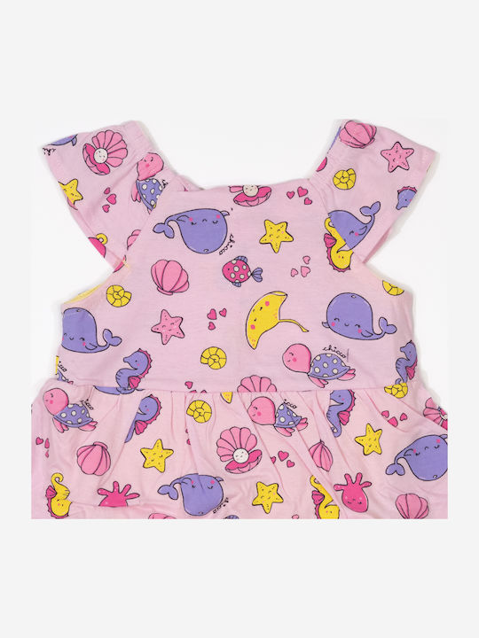 Girls Dress Short Sleeve Pink
