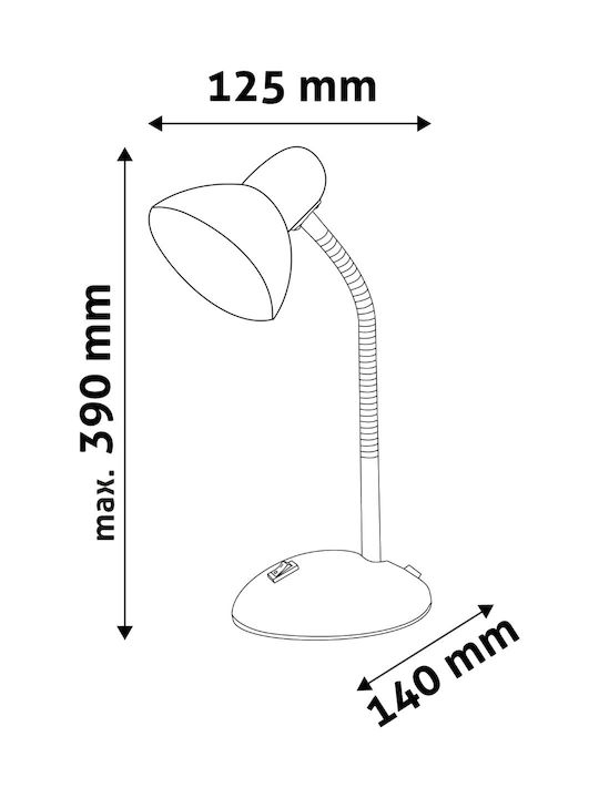 Avide ABLDLS-Y Office Lamp with Flexible Arm for Socket E27 in Yellow Color