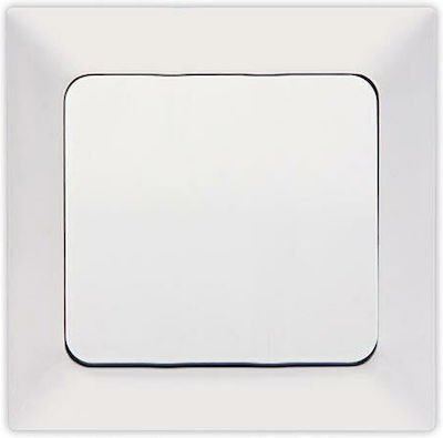 Eurolamp Recessed Electrical Lighting Wall Switch with Frame Basic Medium Aller Retour White 152-12005