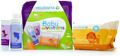 Helenvita Promo Baby Adventures Μωβ Baby All Over Cleanser 100ml & Baby Nappy Rash Cream 20ml & Baby Wipes 20 τμχ & Νεσεσέρ 23pcs