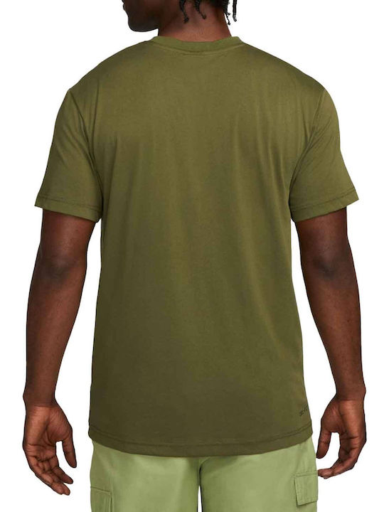 Nike Bărbați T-shirt Sportiv cu Mânecă Scurtă Dri-Fit Verde