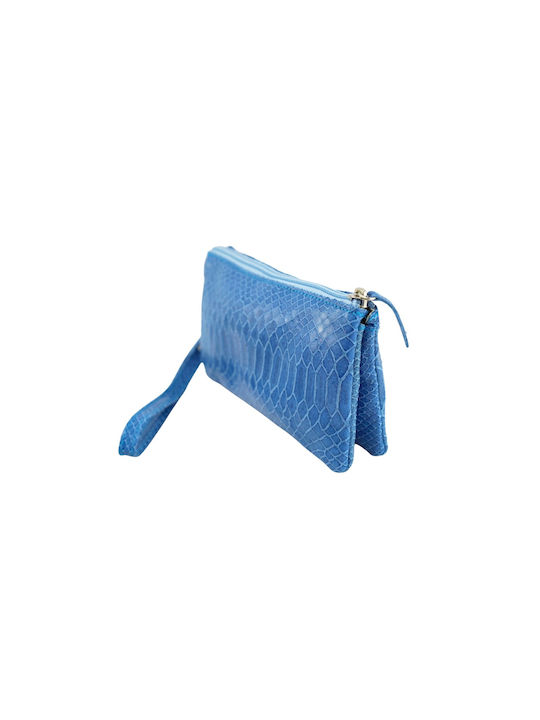 Leather handbag MYBAG 335S BLUE SNAKE BLUE