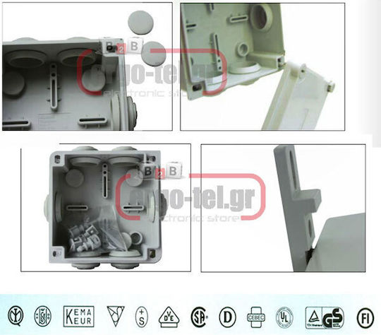 Marlanvil Surface Mounted Electrical Box Branching IP44 in Beige Color