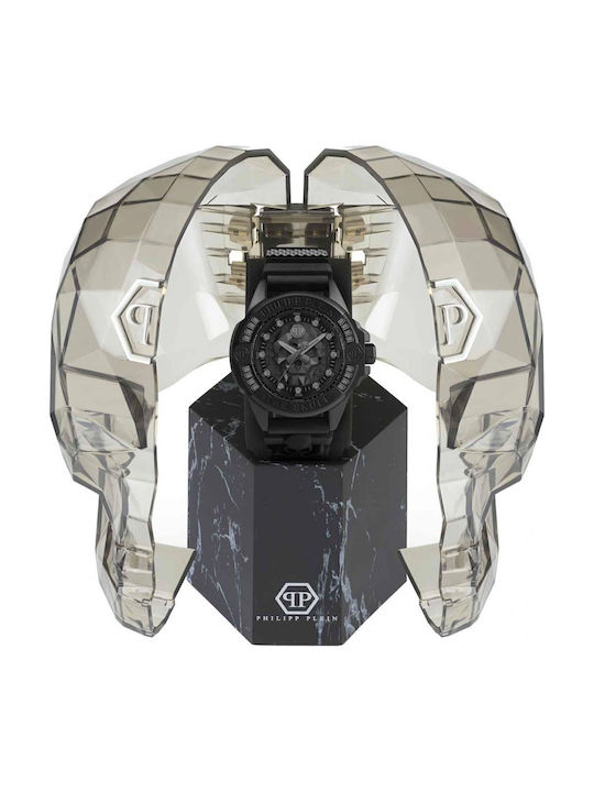 Philipp Plein The Skull Digital Men's Watch 44mm Battery With Black Rubber Strap