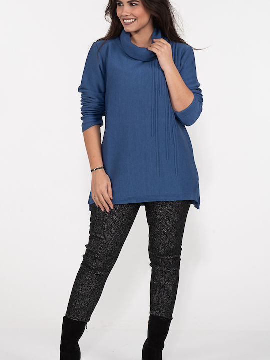 ZIVAGO KNIT TOP WITH OVERFLOW COLLAR-22627-RAF