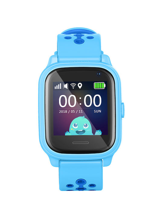 INTIME Ceas Smart pentru copii cu GPS și curea din cauciuc/plastic Albastru deschis