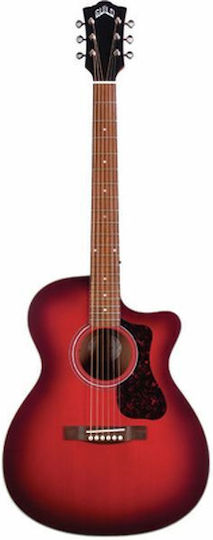 Guild Semi-Acoustic Guitar OM-240CE Orchestra Satin Oxblood Cutaway Burst