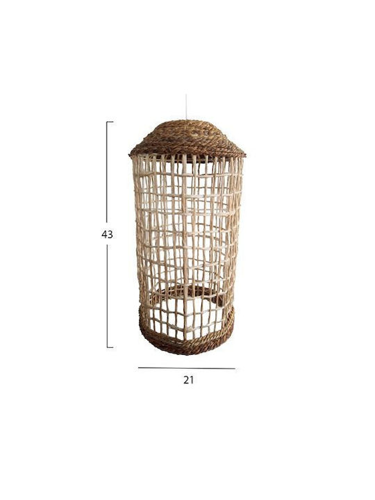 HomeMarkt Κρεμαστό Φωτιστικό Καφέ Boho Πλέγμα με Ντουί E14 21x43εκ.