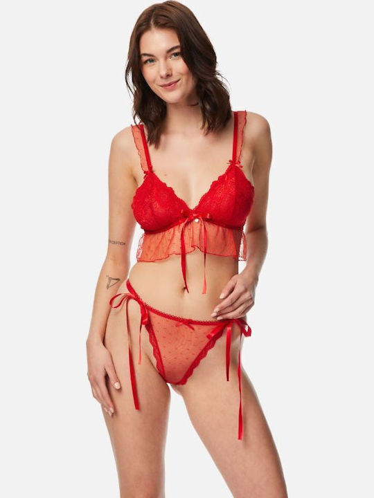 Minerva Women's Bralette Bra Red