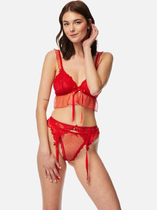 Minerva Women's Bralette Bra Red