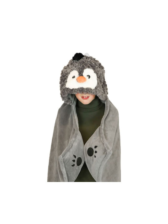 Noxxiez Blanket Velvet Penguin Gray 100x130cm