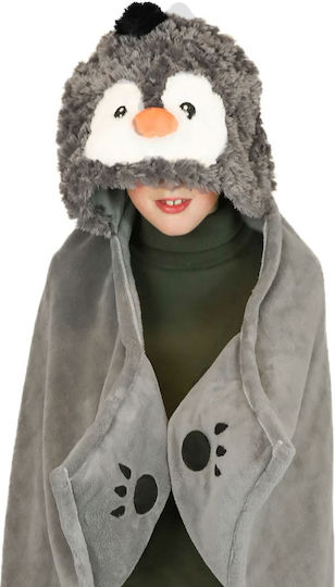 Noxxiez Decke Samt Penguin Gray 100x130cm