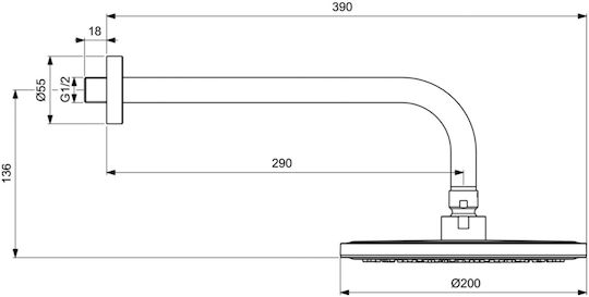 Ideal Standard Vidima Sevajet Rund Duschkopf 20cm