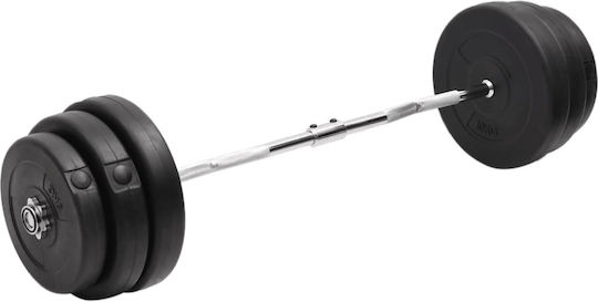 vidaXL ​Στραβόμπαρα Φ25mm Σετ με Βάρη 90kg Μήκους 120cm με Βιδωτά Κολάρα