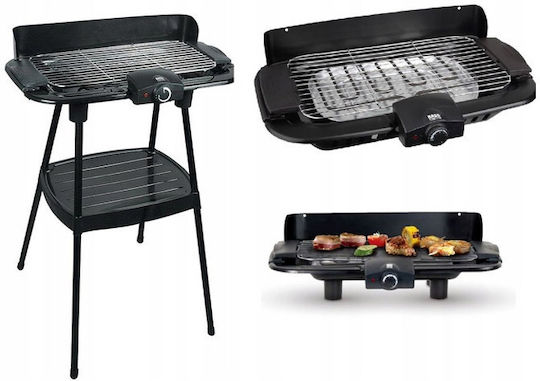 Bass Polska With Legs Electric Grill Grill 2800W Inox with Adjustable Thermostat 46cmx23cmcm