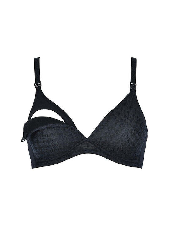 Naturana Maternity & Nursing Bra with Clips Black