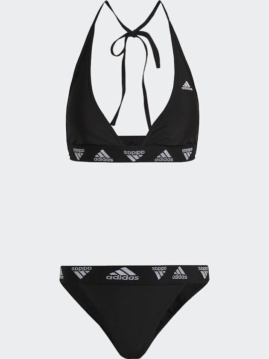 Bikini Set Triangle Top & Slip Bottom Neckholder Black