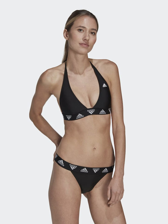 Bikini Set Triangle Top & Slip Bottom Neckholder Black