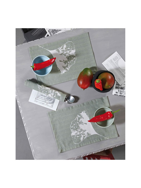 Kentia Mika Placemat Fabric Green 45x33cm K70175 4pcs